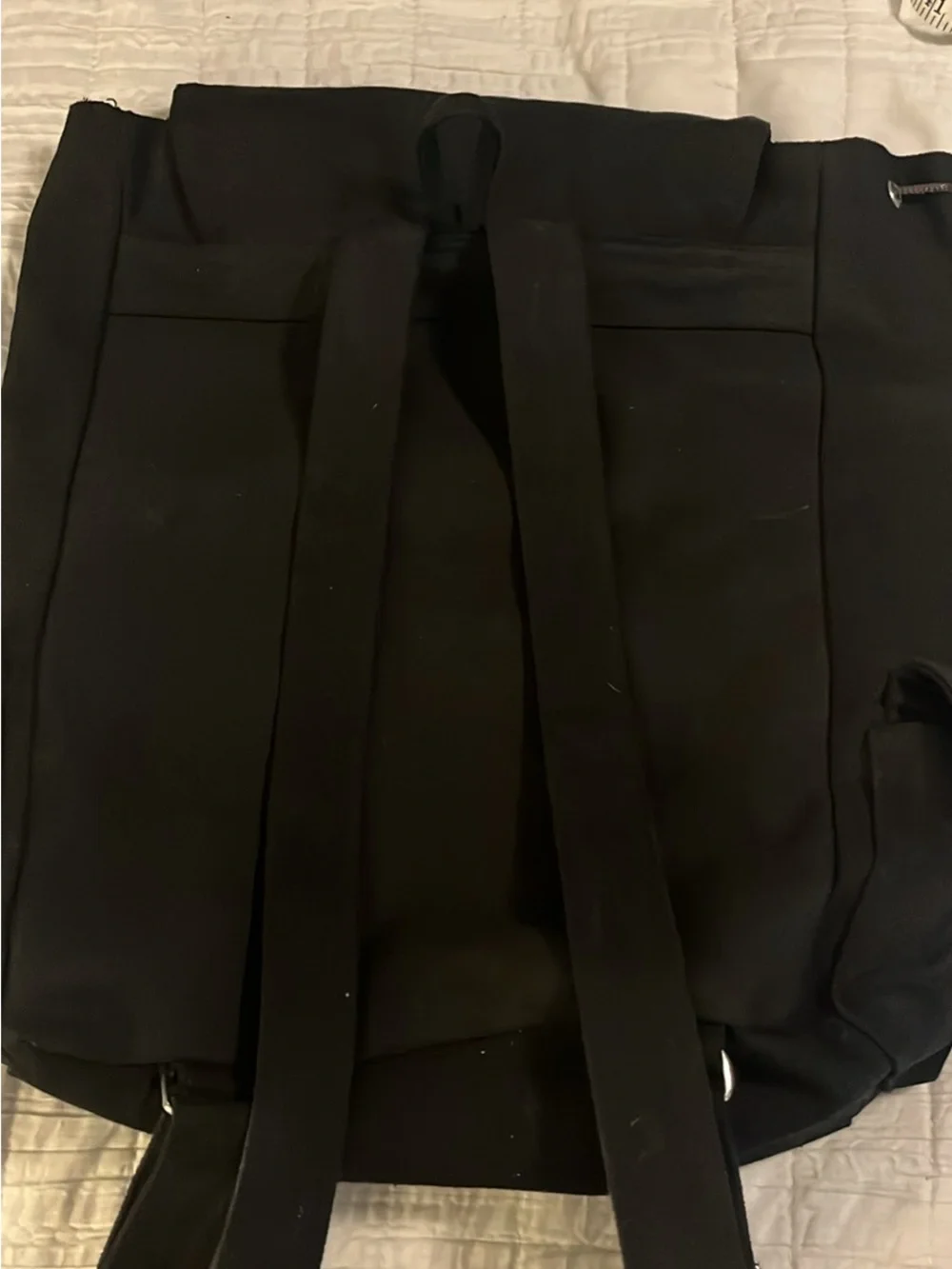 Men's Black Canvas Backpack with Tan Trim
